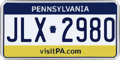 PA license plate JLX2980
