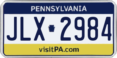 PA license plate JLX2984