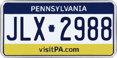 PA license plate JLX2988