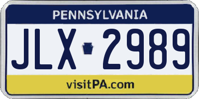 PA license plate JLX2989