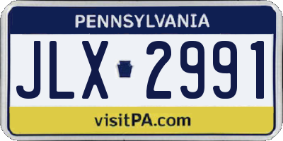 PA license plate JLX2991