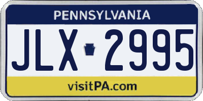 PA license plate JLX2995