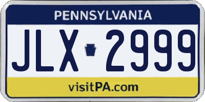 PA license plate JLX2999