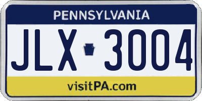 PA license plate JLX3004