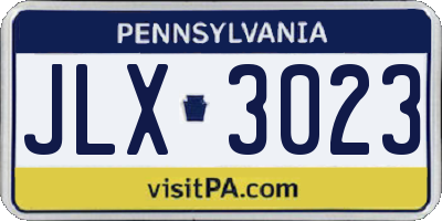 PA license plate JLX3023