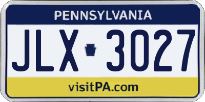PA license plate JLX3027
