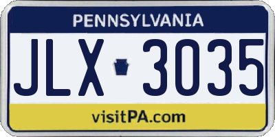 PA license plate JLX3035