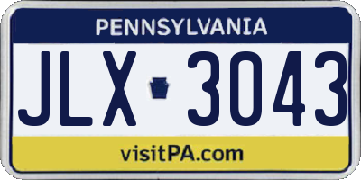 PA license plate JLX3043