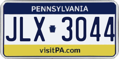 PA license plate JLX3044