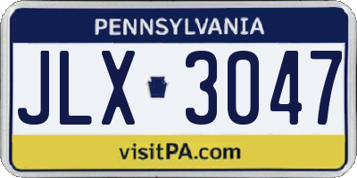 PA license plate JLX3047