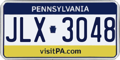 PA license plate JLX3048