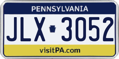 PA license plate JLX3052