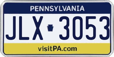 PA license plate JLX3053