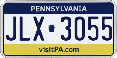 PA license plate JLX3055