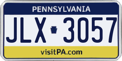 PA license plate JLX3057