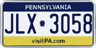 PA license plate JLX3058