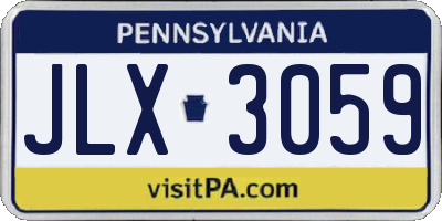 PA license plate JLX3059