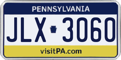 PA license plate JLX3060