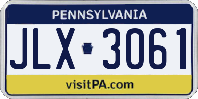 PA license plate JLX3061