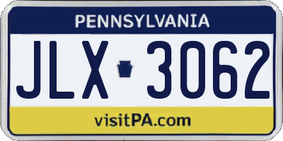 PA license plate JLX3062