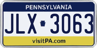 PA license plate JLX3063