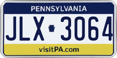PA license plate JLX3064