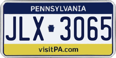 PA license plate JLX3065