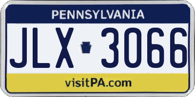 PA license plate JLX3066