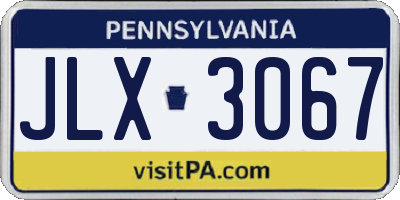 PA license plate JLX3067
