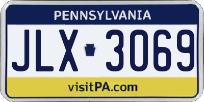PA license plate JLX3069