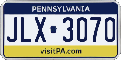 PA license plate JLX3070