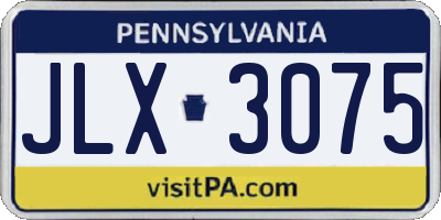 PA license plate JLX3075