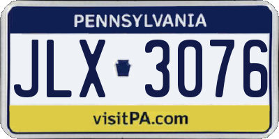 PA license plate JLX3076