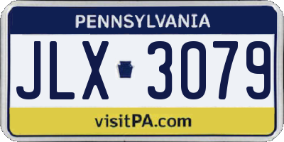PA license plate JLX3079