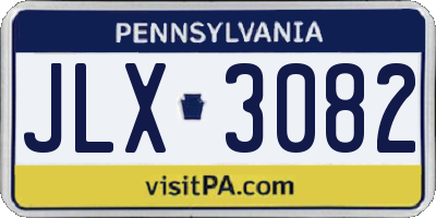 PA license plate JLX3082