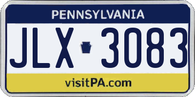 PA license plate JLX3083