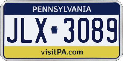 PA license plate JLX3089