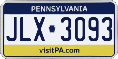 PA license plate JLX3093