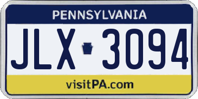 PA license plate JLX3094