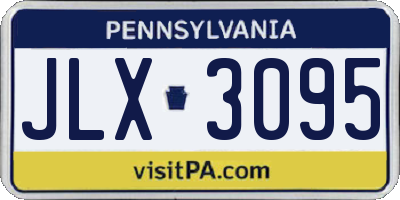 PA license plate JLX3095