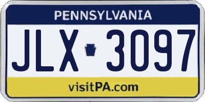 PA license plate JLX3097