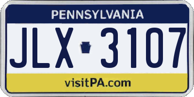 PA license plate JLX3107