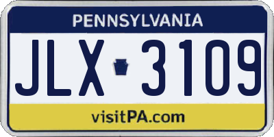 PA license plate JLX3109