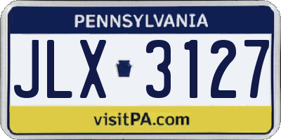 PA license plate JLX3127