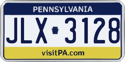 PA license plate JLX3128