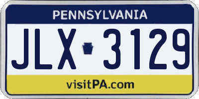 PA license plate JLX3129