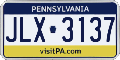 PA license plate JLX3137