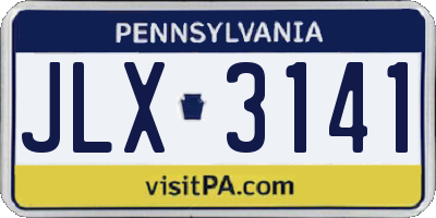PA license plate JLX3141