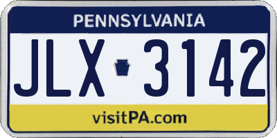 PA license plate JLX3142