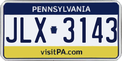PA license plate JLX3143